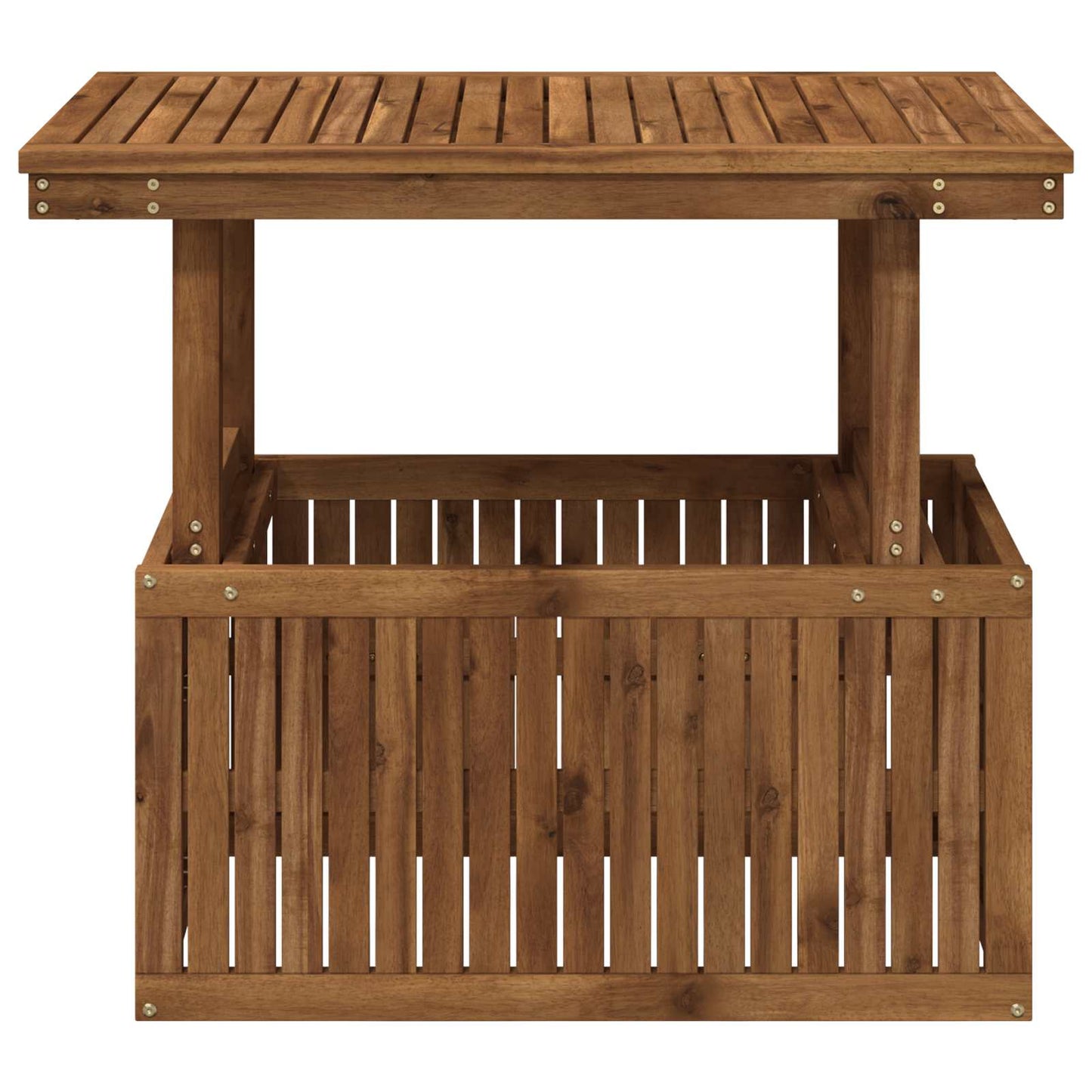 vidaXL Garden Coffee Table Solid Acacia Wood Height Adjustable Natural