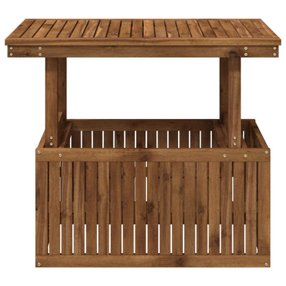 vidaXL Garden Coffee Table Solid Acacia Wood Height Adjustable Natural