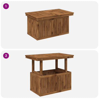 vidaXL Garden Coffee Table Solid Acacia Wood Height Adjustable Natural
