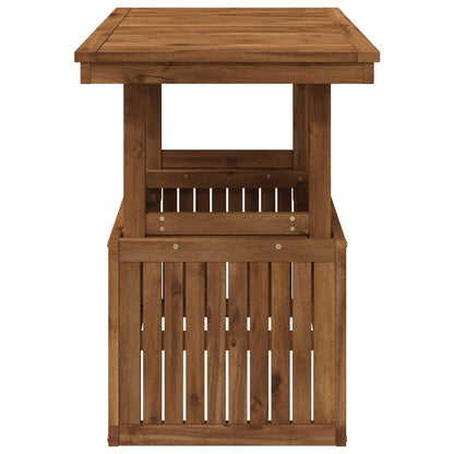 vidaXL Garden Coffee Table Solid Acacia Wood Height Adjustable Natural