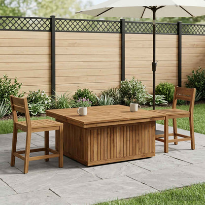 vidaXL Garden Coffee Table Solid Acacia Wood Height Adjustable Natural