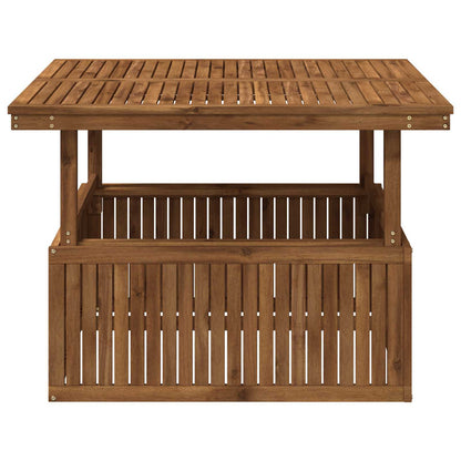 vidaXL Garden Coffee Table Solid Acacia Wood Height Adjustable Natural