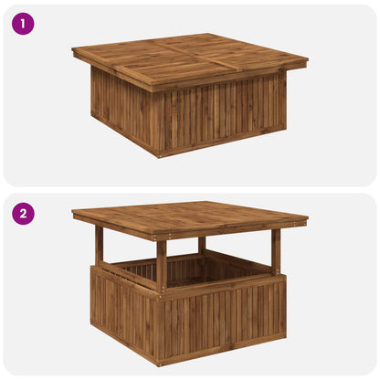 vidaXL Garden Coffee Table Solid Acacia Wood Height Adjustable Natural