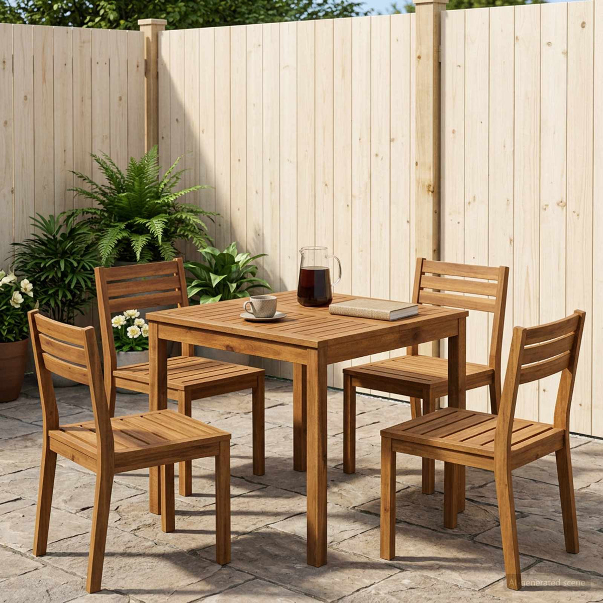 vidaXL Garden Dinner Table Natural 70 x 68.5 x 75 cm Solid Acacia Wood