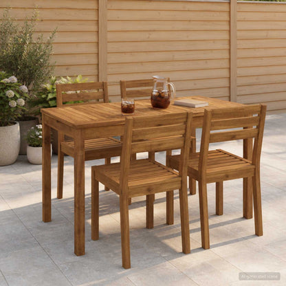 vidaXL Garden Dinner Table Natural 108.5 x 55 x 75 cm