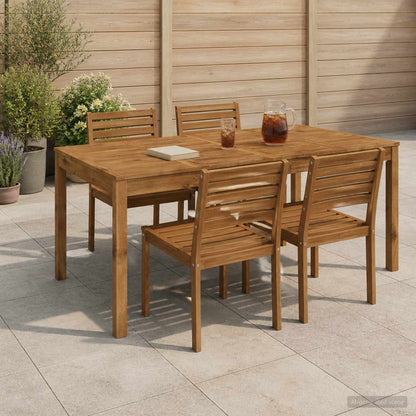 vidaXL Garden Dinner Table Natural 180 x 88.5 x 75 cm