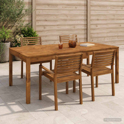 vidaXL Garden Dinner Table Natural 196 x 100.5 x 75 cm