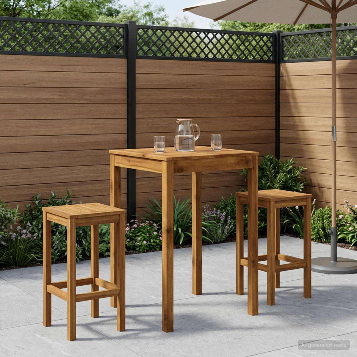 vidaXL Garden Bar Table Natural 70 x 68.5 x 105 cm Solid Acacia Wood
