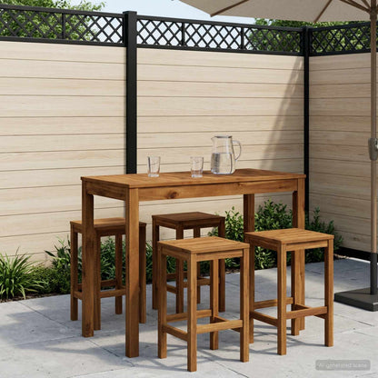 vidaXL Garden Bar Table Natural 108.5 x 55 x 105 cm Solid Acacia Wood