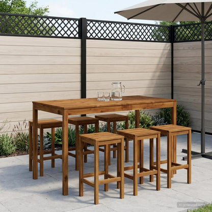 vidaXL Garden Bar Table Natural 180 x 88.5 x 105 cm Solid Acacia Wood