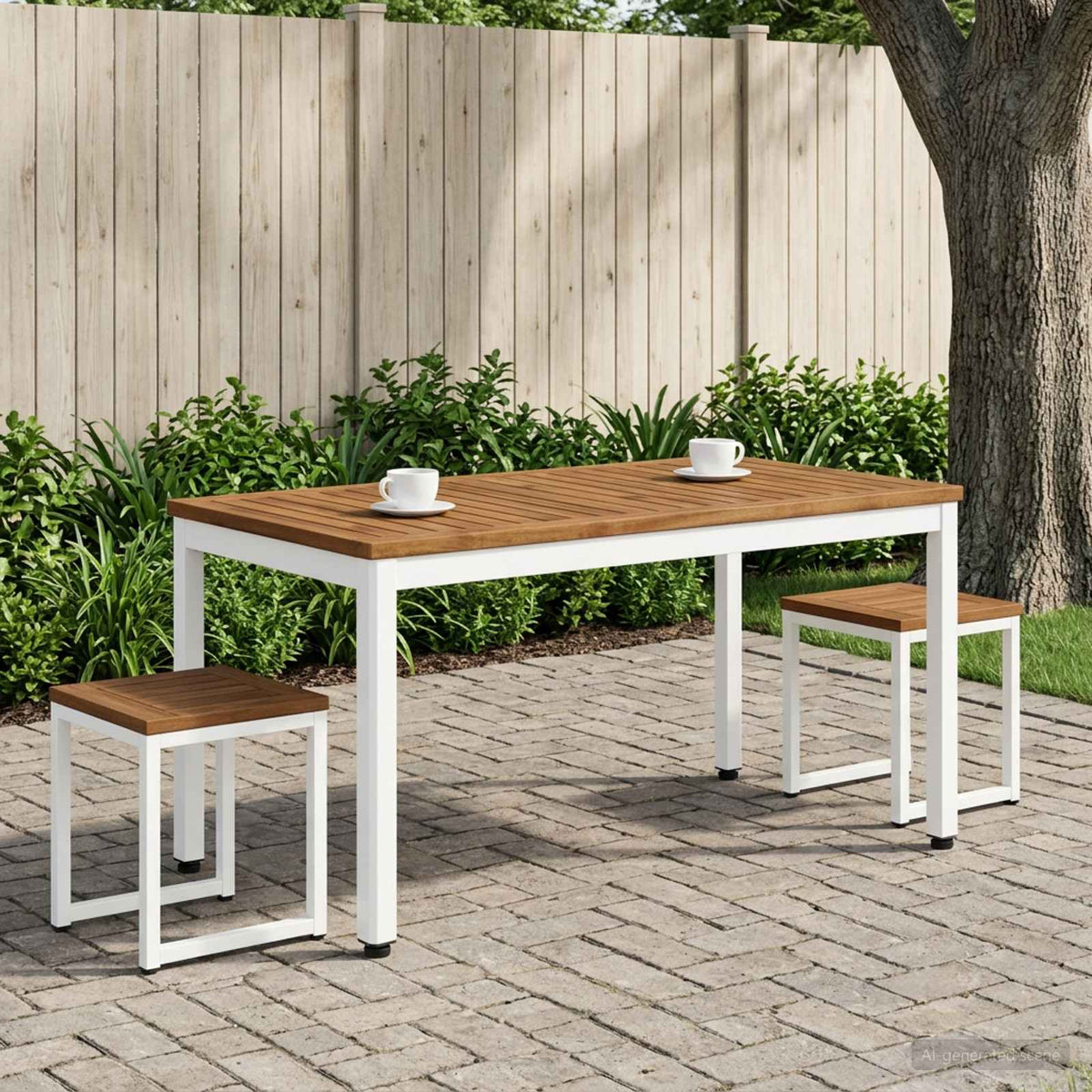 vidaXL Coffee Table Natural and White 50 x 100.5 x 45 cm