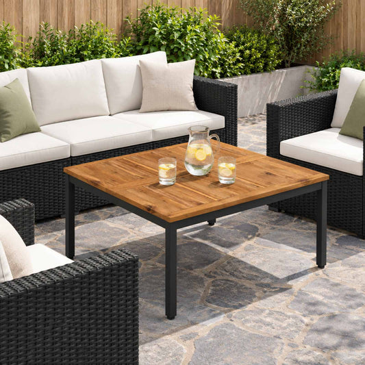 vidaXL Coffee Table Natural and Black 80 x 80.5 x 45 cm