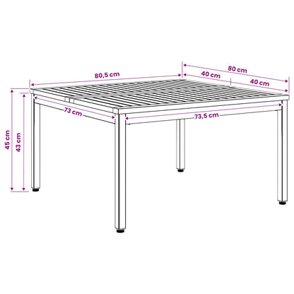 vidaXL Coffee Table Natural and Black 80 x 80.5 x 45 cm