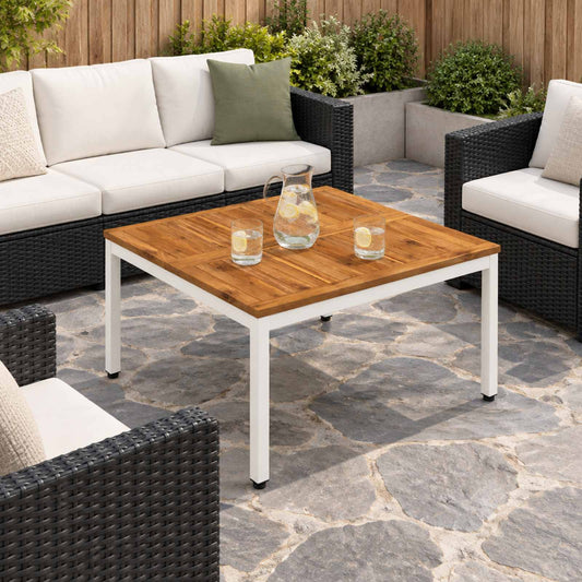 vidaXL Coffee Table Natural and White 80 x 80.5 x 45 cm