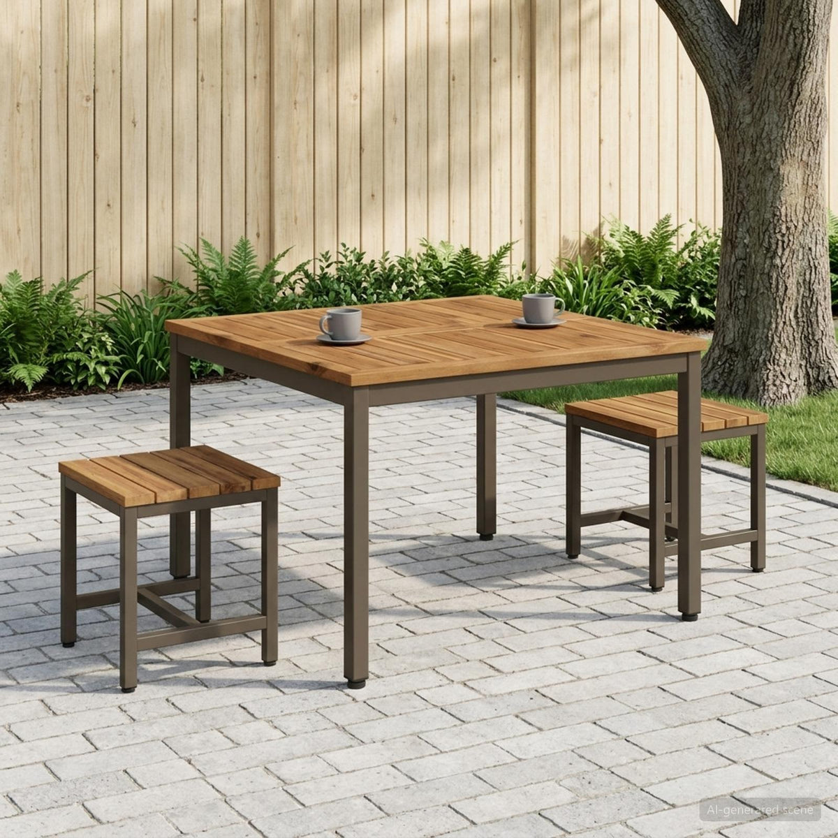 vidaXL Coffee Table Natural and Coffee 80 x 80.5 x 45 cm