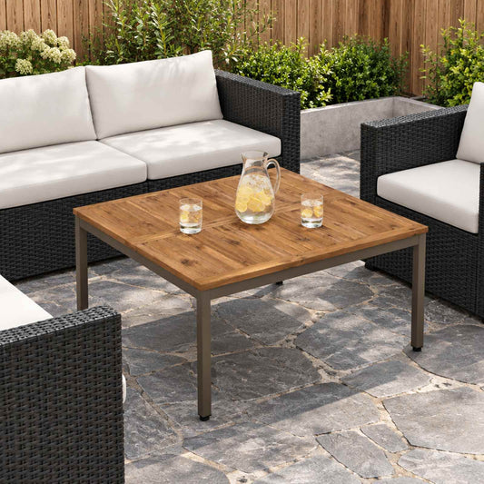 vidaXL Coffee Table Natural and Coffee 98 x 100.5 x 45 cm