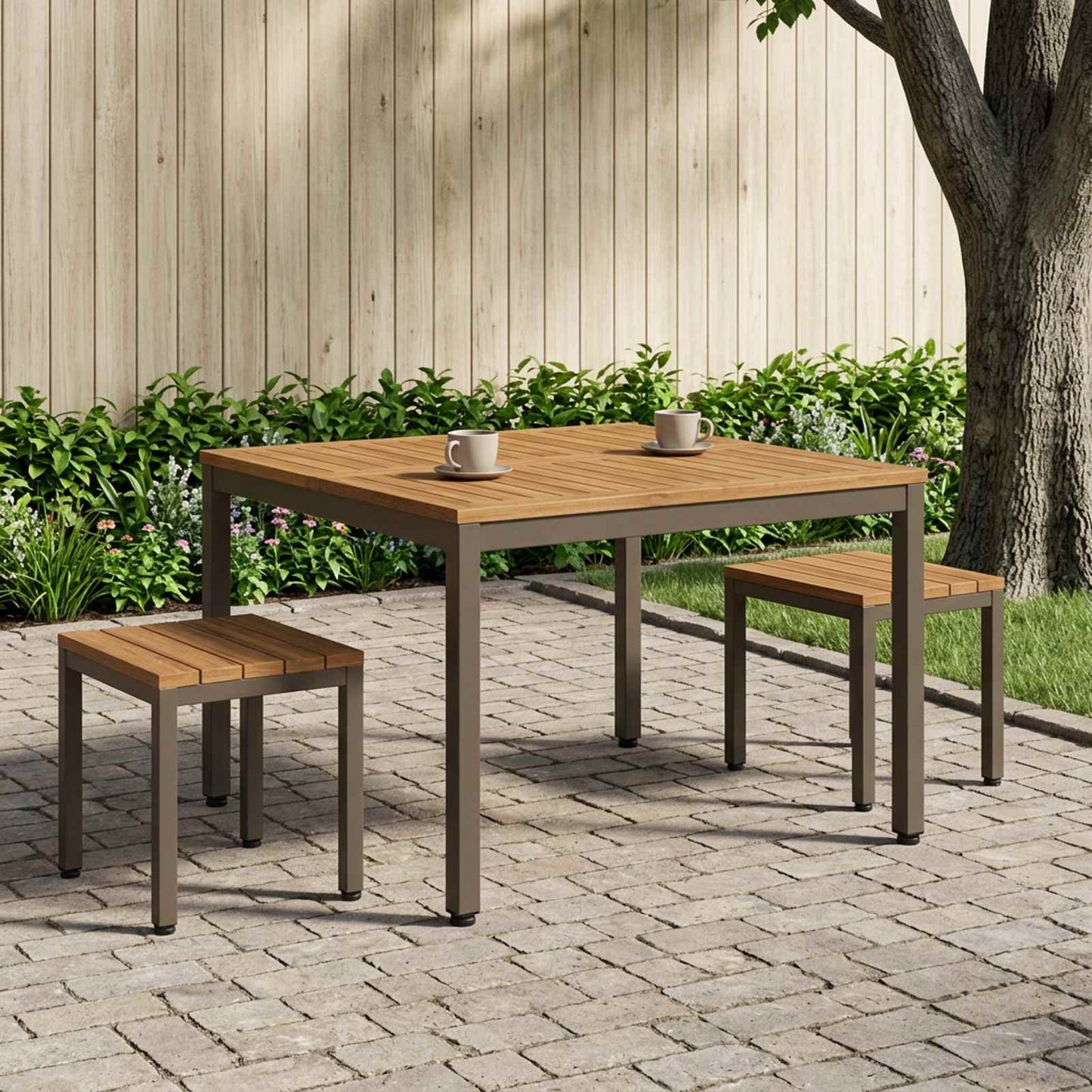 vidaXL Coffee Table Natural and Coffee 100 x 100.5 x 45 cm