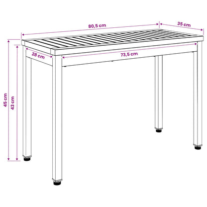 vidaXL Garden Bench 80.5 x 35 x 45 cm Solid Acacia Wood Rectangular