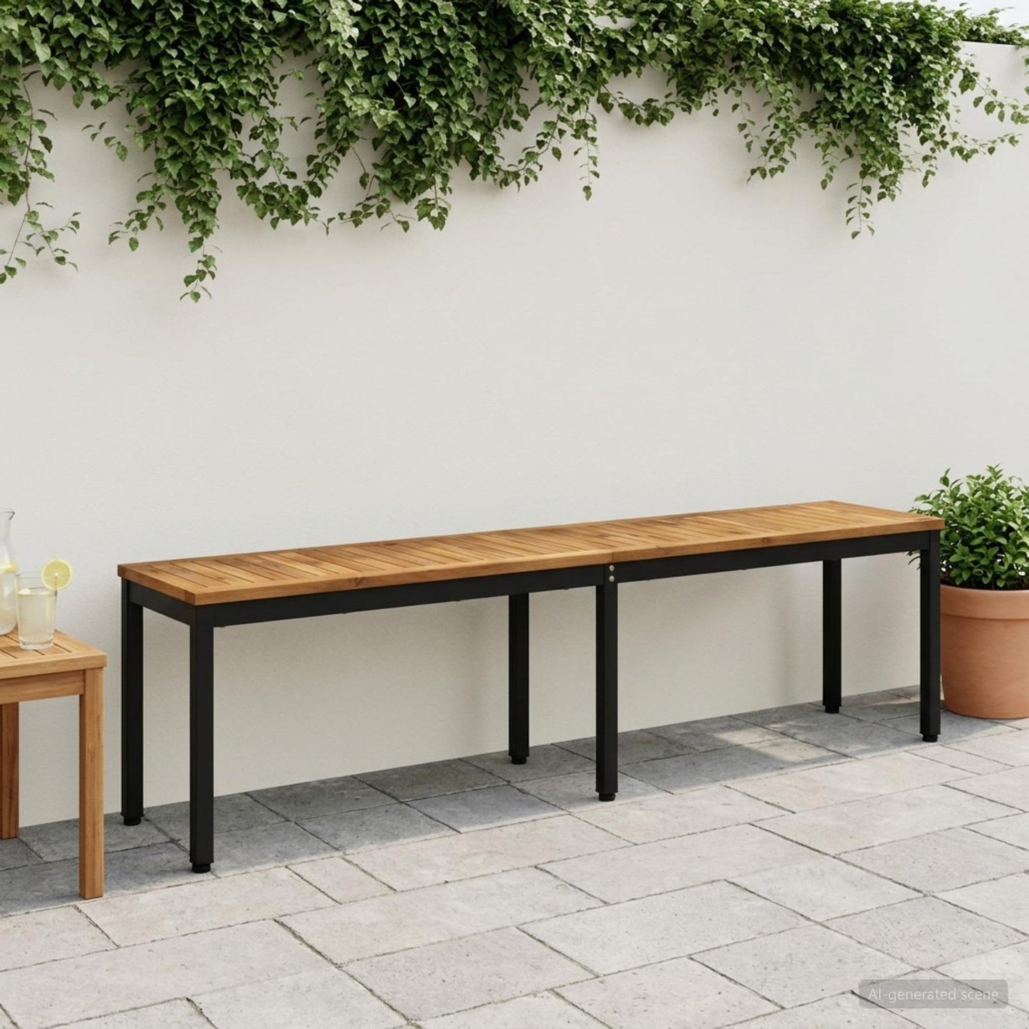 vidaXL Garden Bench 161 x 35 x 45 cm Solid Acacia Wood Rectangular
