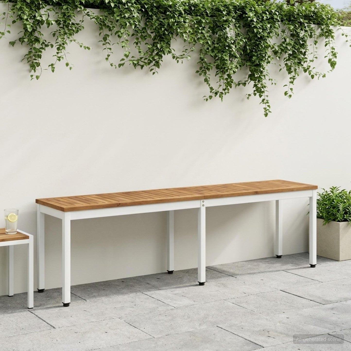 vidaXL Garden Bench 161 x 35 x 45 cm Solid Acacia Wood Rectangular
