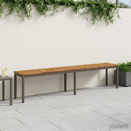 vidaXL Garden Bench 201 x 35 x 45 cm Solid Acacia Wood Rectangular