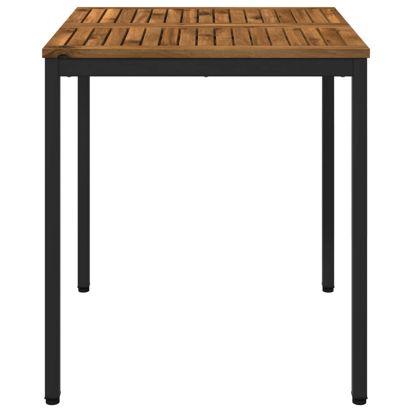 vidaXL Garden Dinner Table Natural and Black 70 x 68.5 x 75 cm