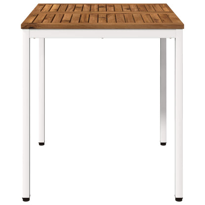vidaXL Garden Dinner Table Natural and White 70 x 68.5 x 75 cm