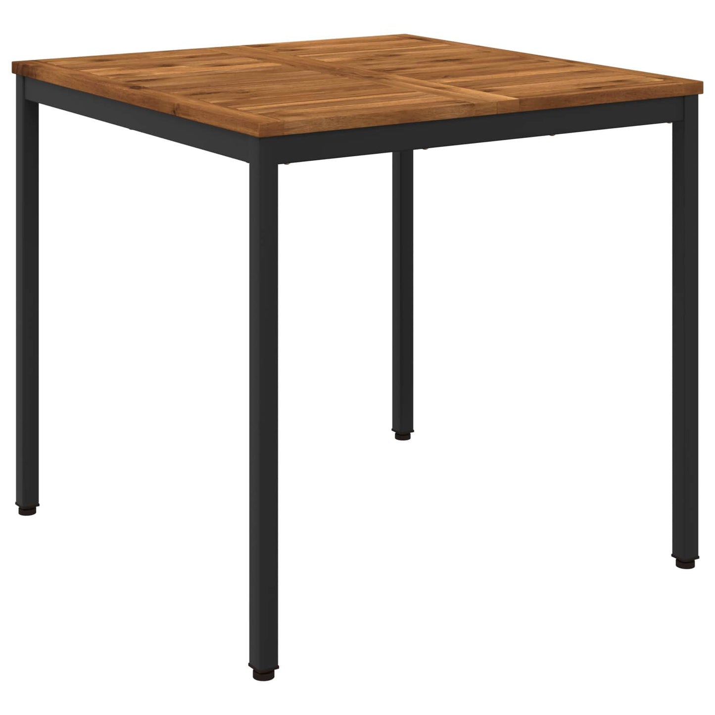 vidaXL Garden Dinner Table Natural and Black 80 x 80.5 x 75 cm