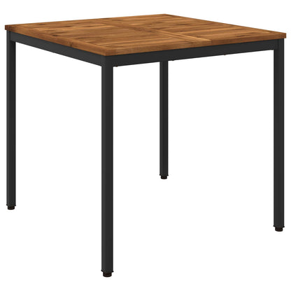 vidaXL Garden Dinner Table Natural and Black 80 x 80.5 x 75 cm