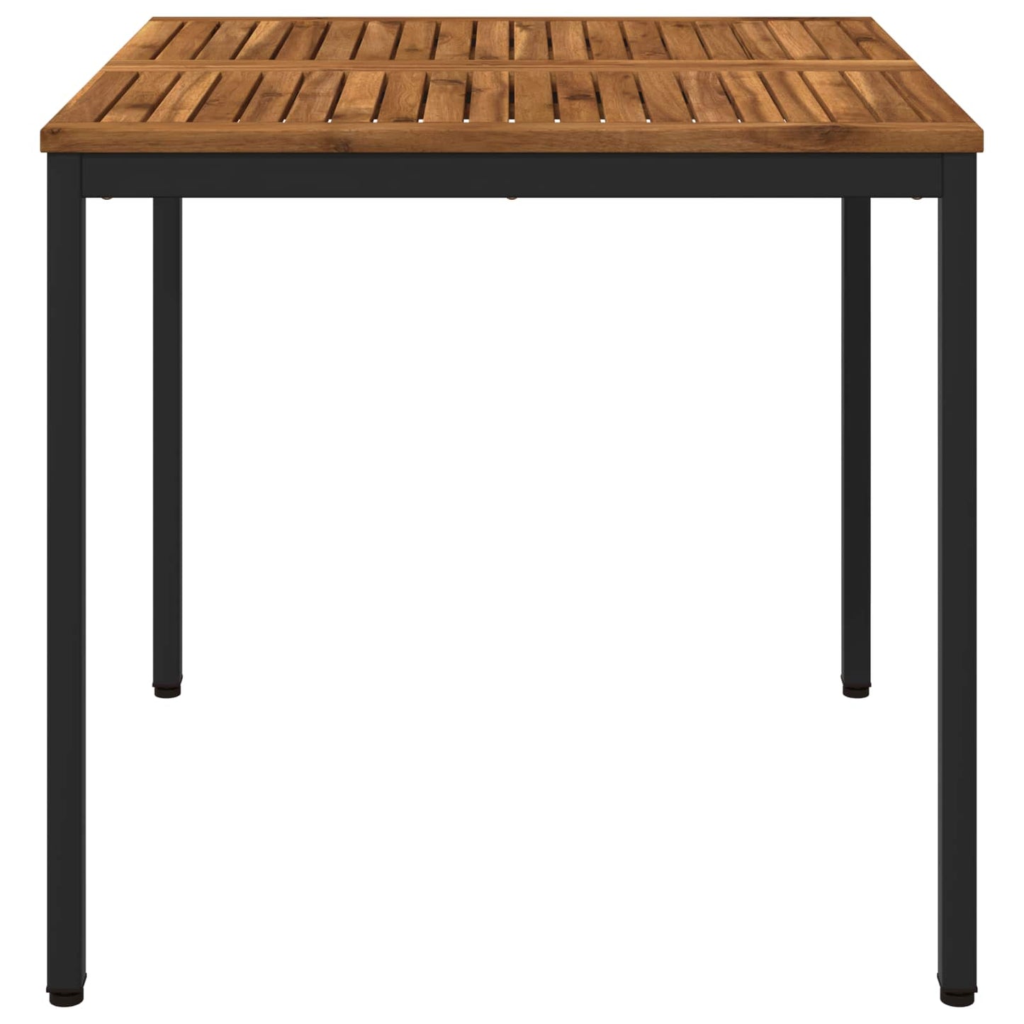 vidaXL Garden Dinner Table Natural and Black 80 x 80.5 x 75 cm