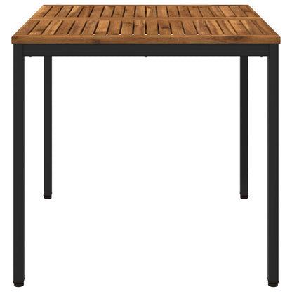 vidaXL Garden Dinner Table Natural and Black 80 x 80.5 x 75 cm