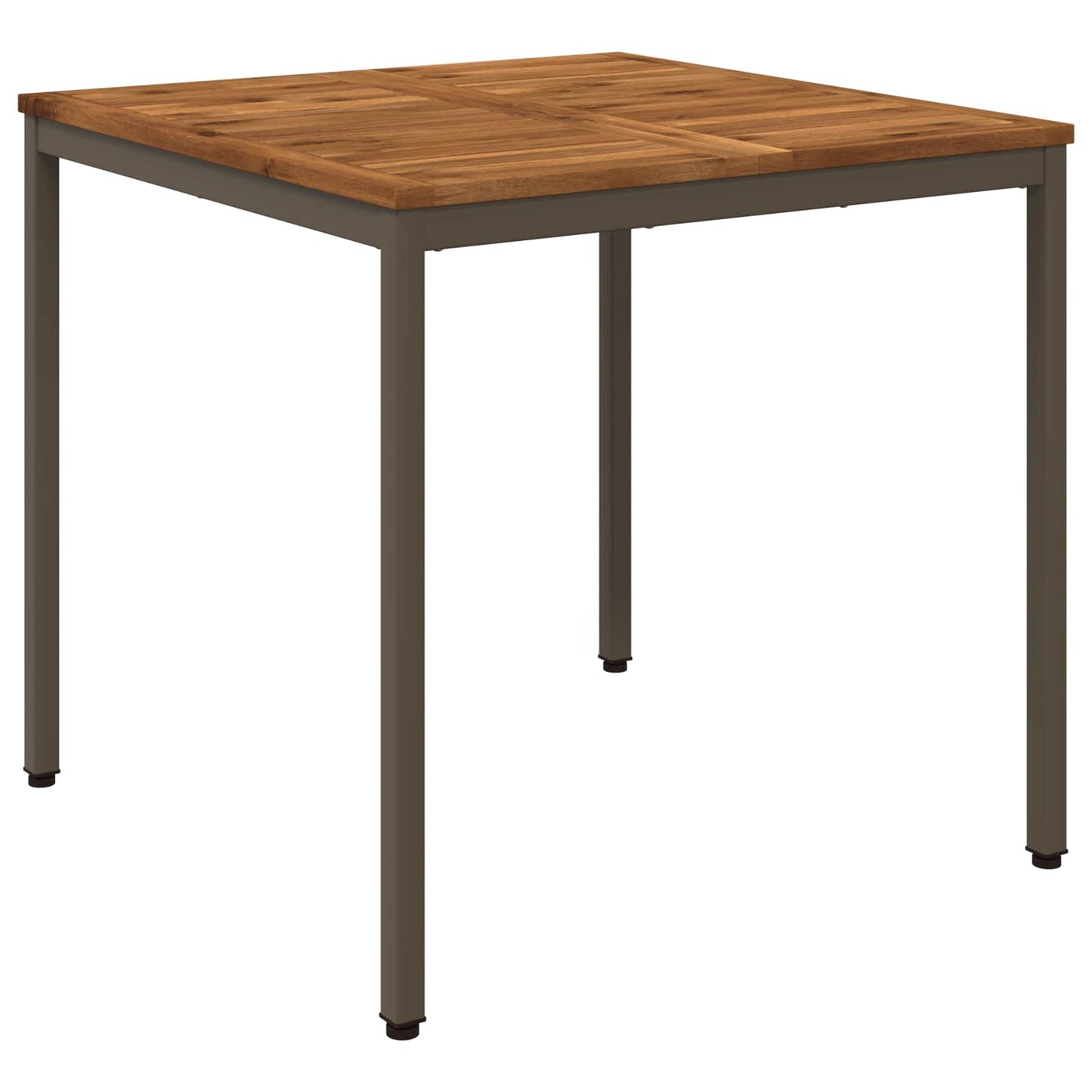 vidaXL Garden Dinner Table Natural and Coffee 80 x 80.5 x 75 cm