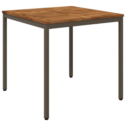 vidaXL Garden Dinner Table Natural and Coffee 80 x 80.5 x 75 cm