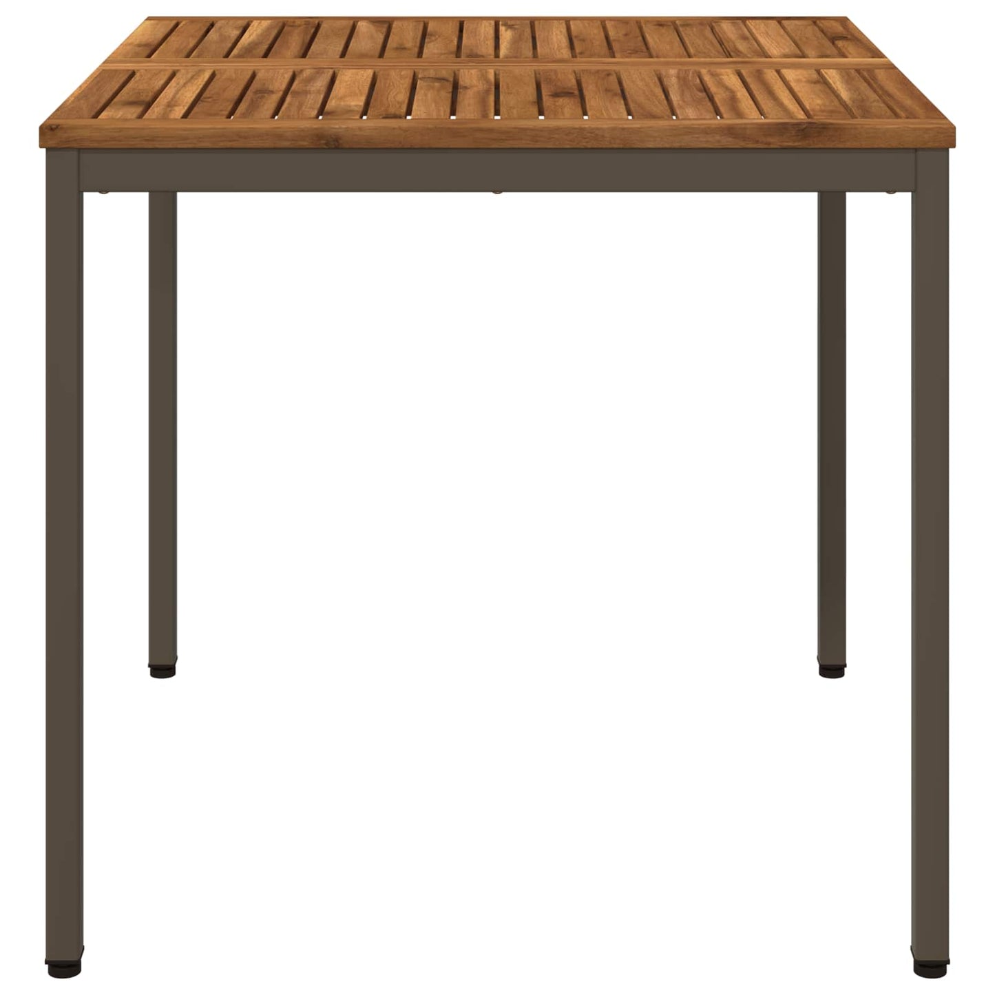 vidaXL Garden Dinner Table Natural and Coffee 80 x 80.5 x 75 cm