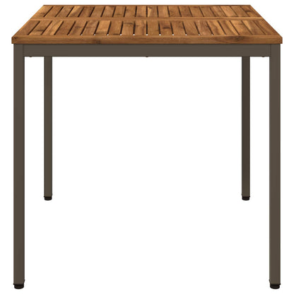 vidaXL Garden Dinner Table Natural and Coffee 80 x 80.5 x 75 cm