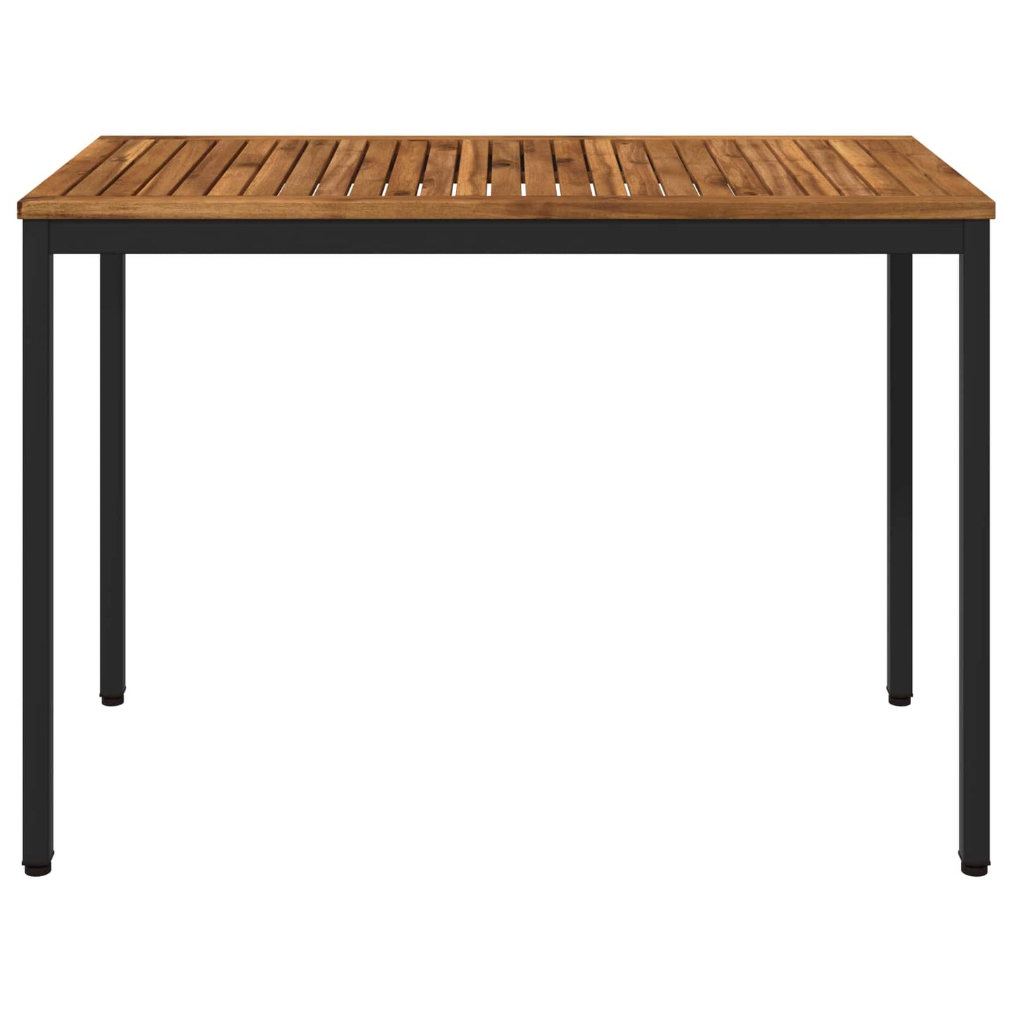 vidaXL Garden Dinner Table Natural and Black 108.5 x 55 x 75 cm