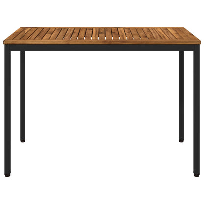 vidaXL Garden Dinner Table Natural and Black 108.5 x 55 x 75 cm