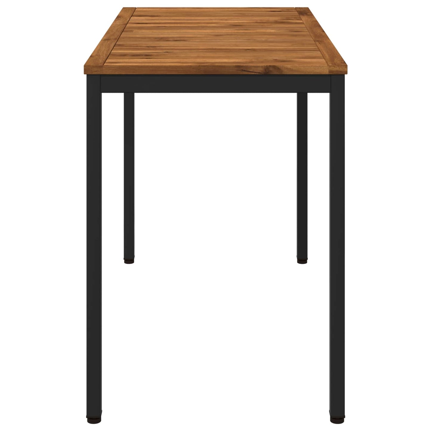 vidaXL Garden Dinner Table Natural and Black 108.5 x 55 x 75 cm