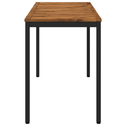 vidaXL Garden Dinner Table Natural and Black 108.5 x 55 x 75 cm