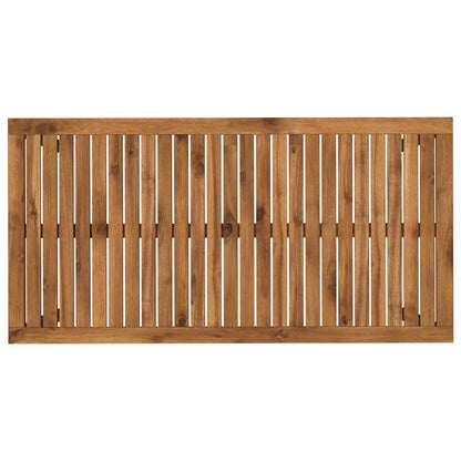 vidaXL Garden Dinner Table Natural and Black 108.5 x 55 x 75 cm