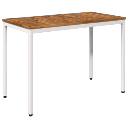 vidaXL Garden Dinner Table Natural and White 108.5 x 55 x 75 cm