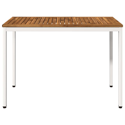 vidaXL Garden Dinner Table Natural and White 108.5 x 55 x 75 cm
