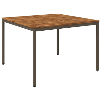 vidaXL Garden Dinner Table Natural and Coffee 110 x 108.5 x 75 cm