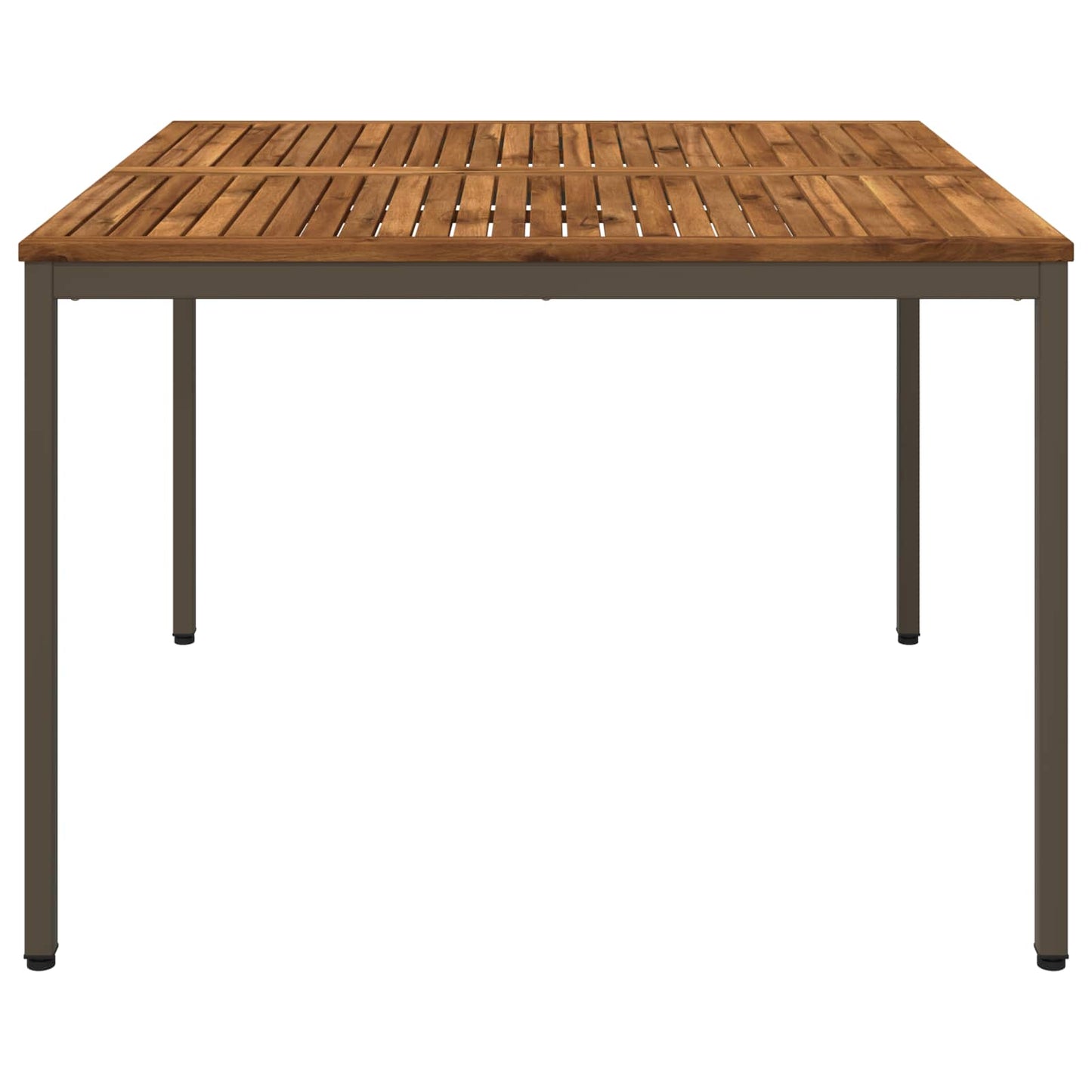 vidaXL Garden Dinner Table Natural and Coffee 110 x 108.5 x 75 cm