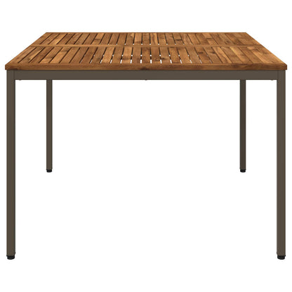 vidaXL Garden Dinner Table Natural and Coffee 110 x 108.5 x 75 cm