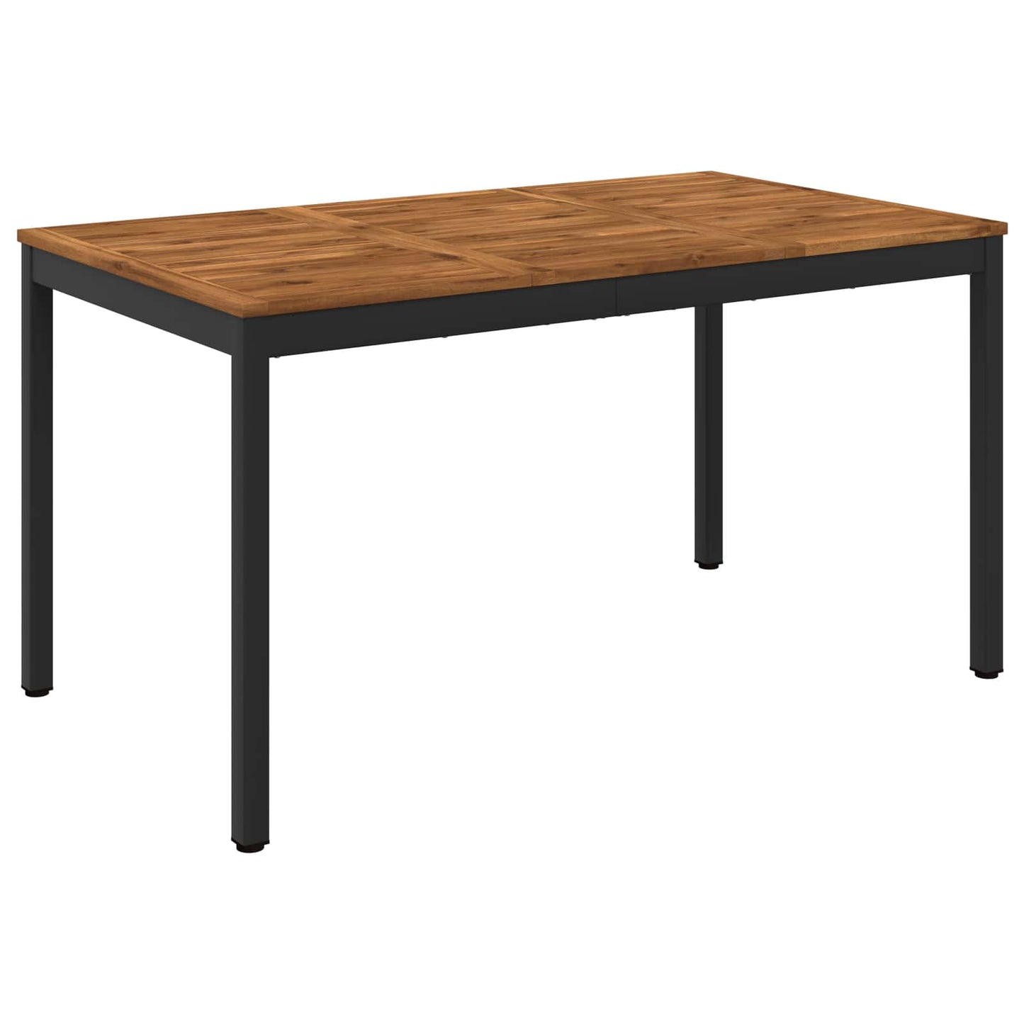 vidaXL Garden Dinner Table Natural and Black 141 x 80.5 x 75 cm