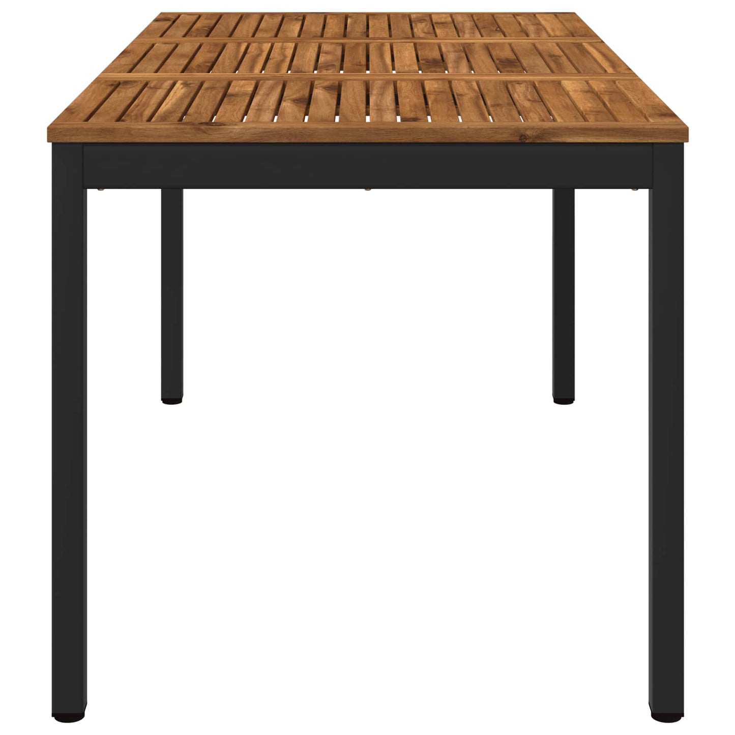 vidaXL Garden Dinner Table Natural and Black 141 x 80.5 x 75 cm