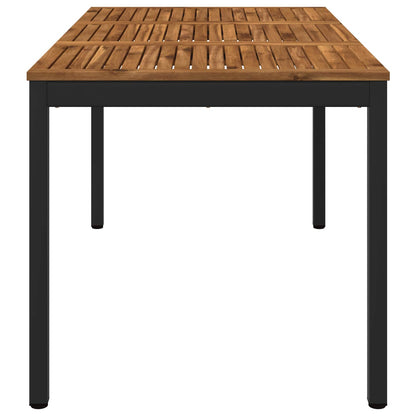 vidaXL Garden Dinner Table Natural and Black 141 x 80.5 x 75 cm