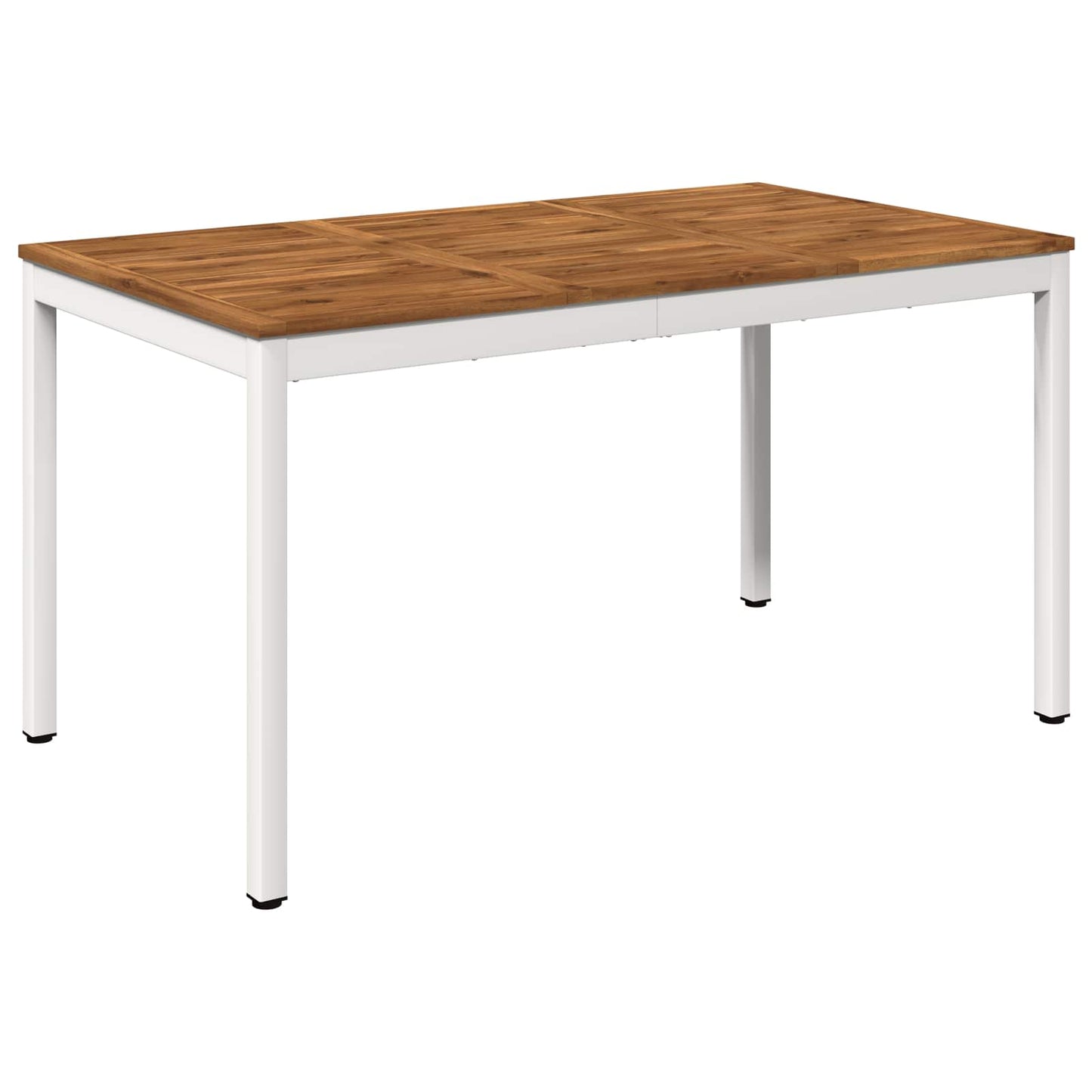 vidaXL Garden Dinner Table Natural and White 141 x 80.5 x 75 cm