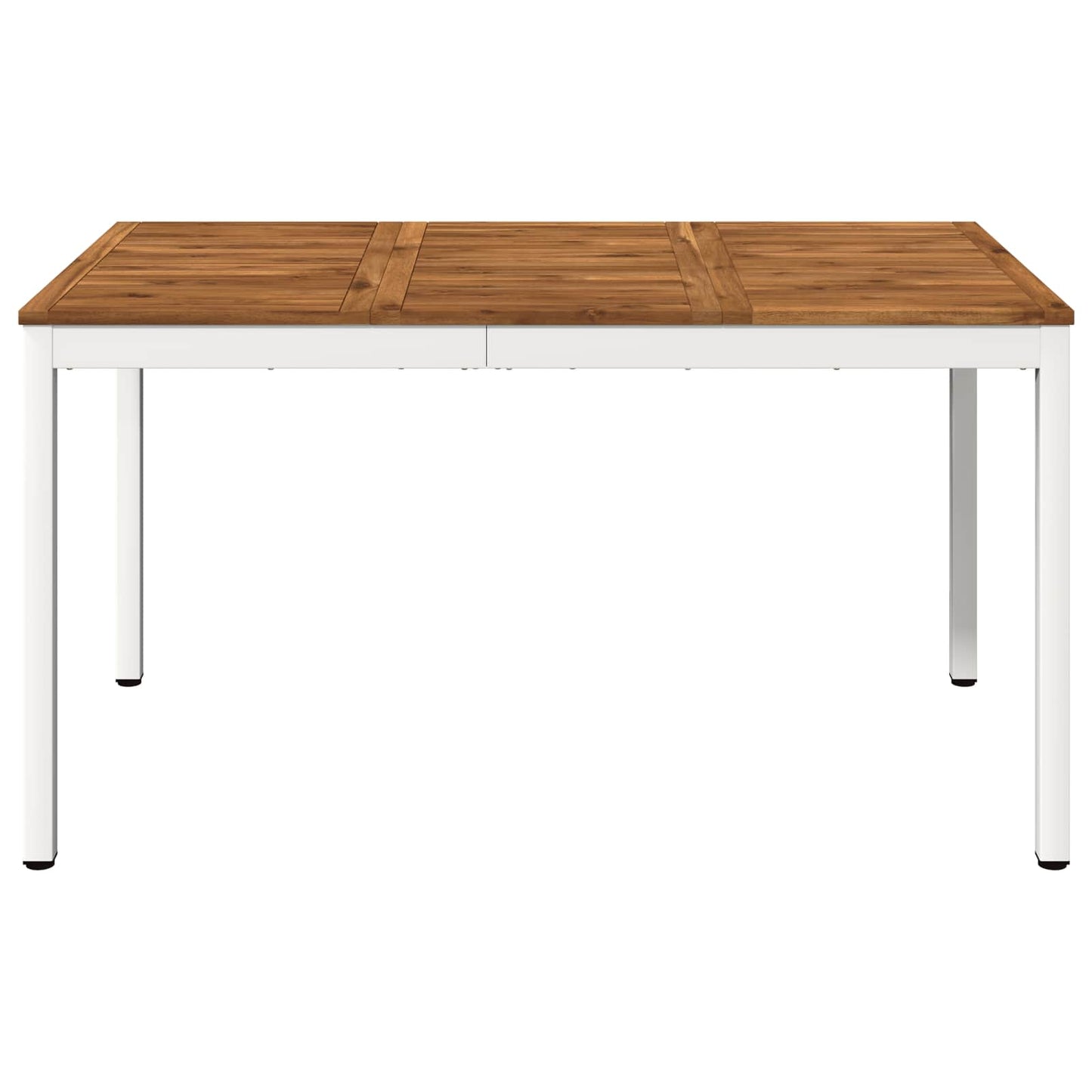 vidaXL Garden Dinner Table Natural and White 141 x 80.5 x 75 cm